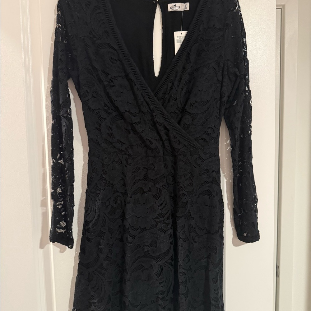 Hollister Black Lace Long Sleeve Dress
